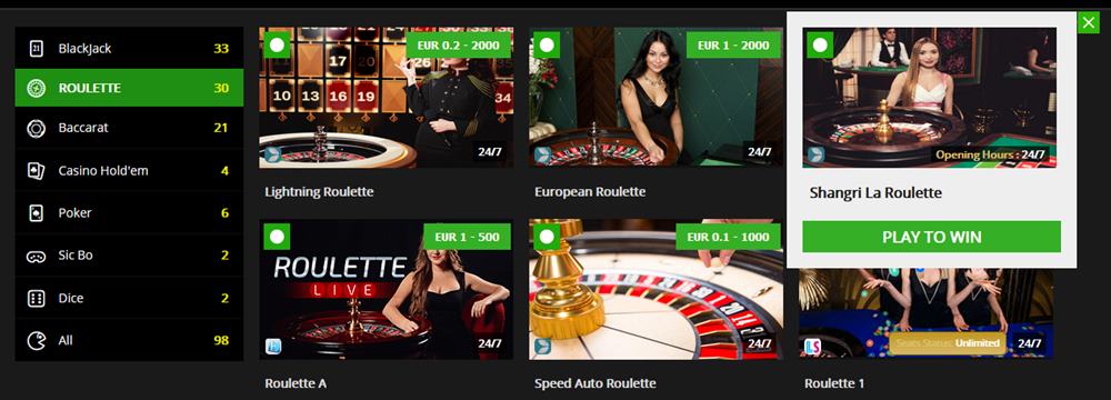An example of live roulette